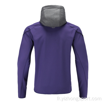 Hommes Soccer Wear Zip Up Hoodies Violet